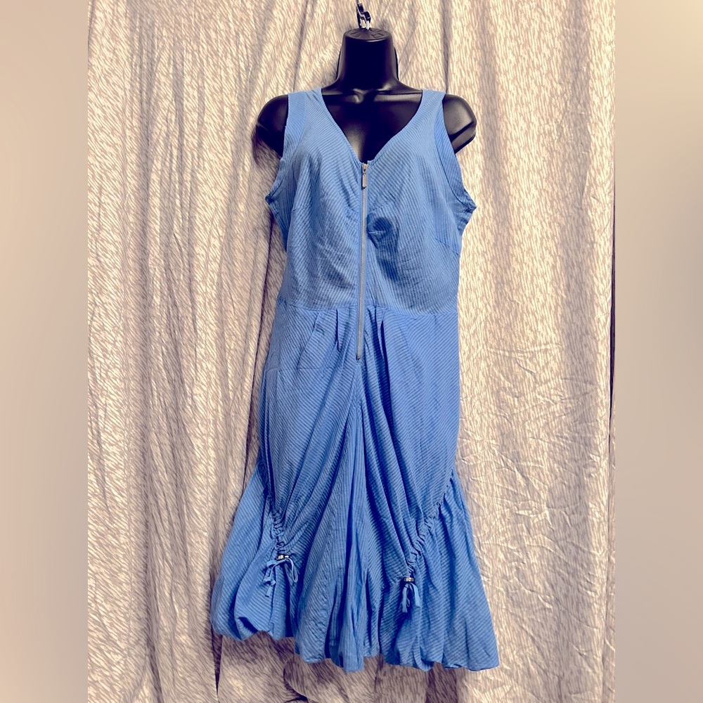Blue and white striped 100% cotton LINEA DOMANI dress